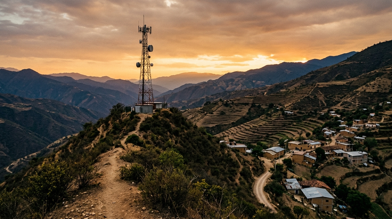 Antena de telefonía móvil en Oaxaca tras la venta de Movistar México